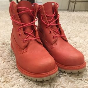 Timberland premium waterproof boots coral